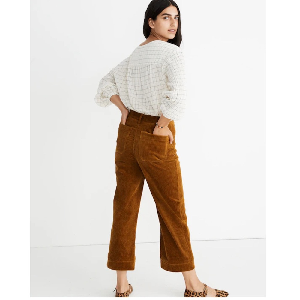 MADEWELL Slim Emmett Wide-Leg Crop Pant Corduroy Academia Old Money Preppy Wm 23 - Picture 8 of 16